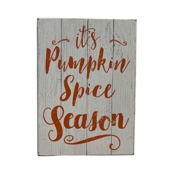 Pumpkin Spice Season Whitewashed Distressed Wood Sign Quill to Paper NWT - Picture 1 of 7